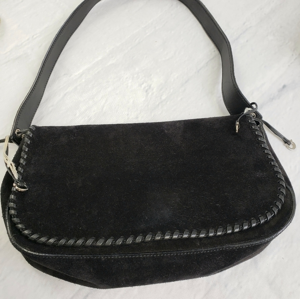 Salvatore Ferragamo AF-21 3897 Suede Bag Hobo EUC